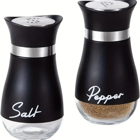 Convenient Refillable black Salt and Pepper pot