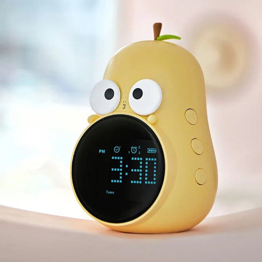 Pear shape clock, Yellow